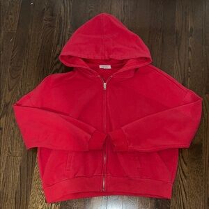 Garage Red Zip Up Sweater